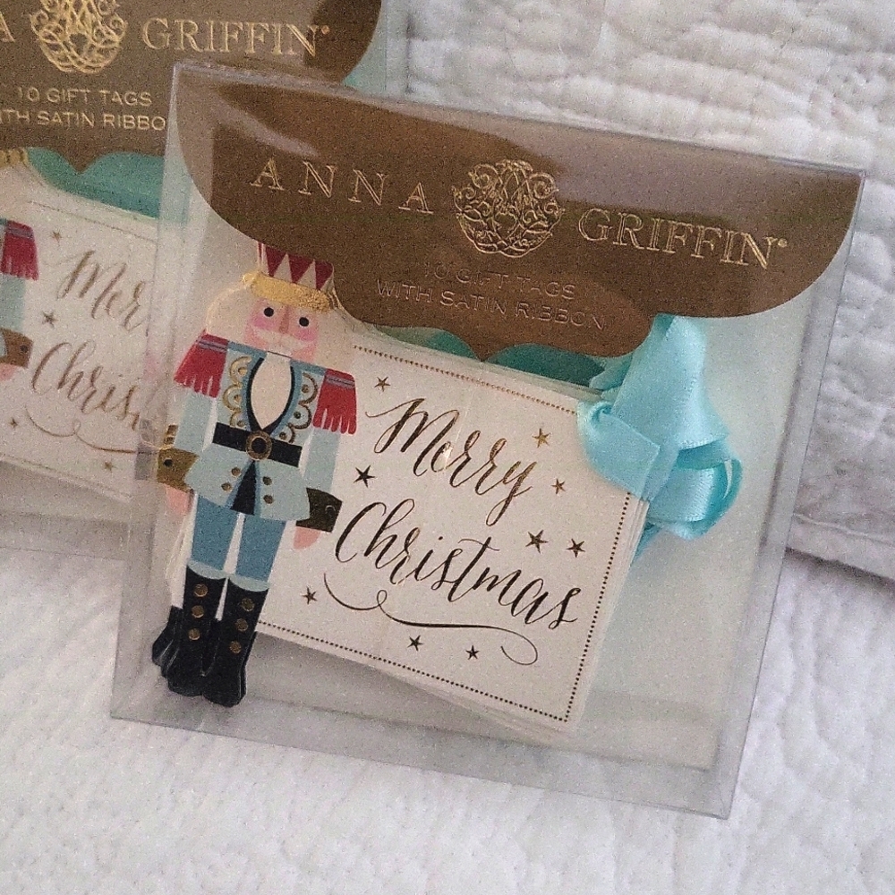 Anna Griffin Nutcracker 20 Gift Tags with Satin Ribbon New in Box
